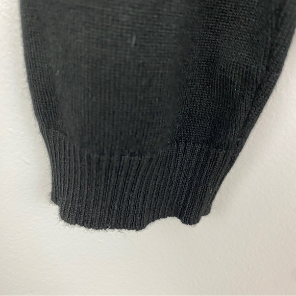 Adriana Papell Black Houndstooth Collar Viscose Blend Sweater Large - Picture 6 of 8